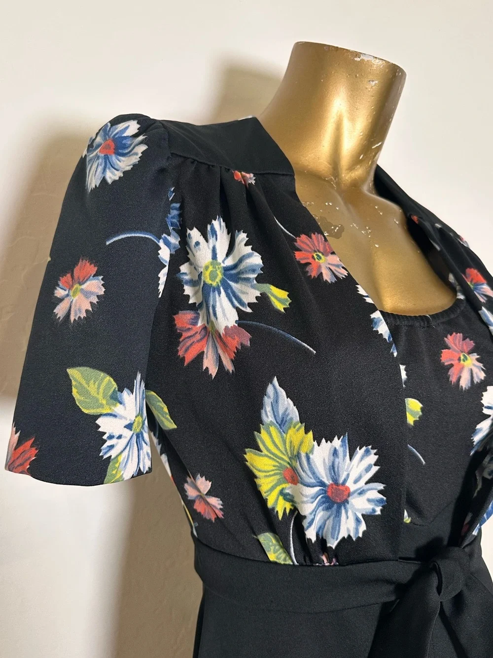 Vintage Jody of California Black Floral sleeveless Maxi Dress w/ bolero jacket